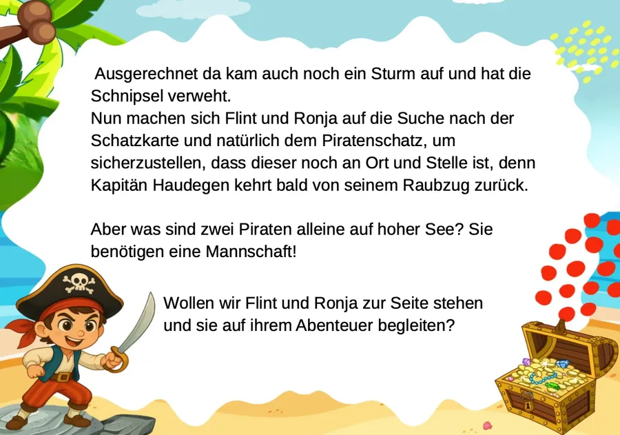 Schnitzeljagd Piraten – Einleitungskarte