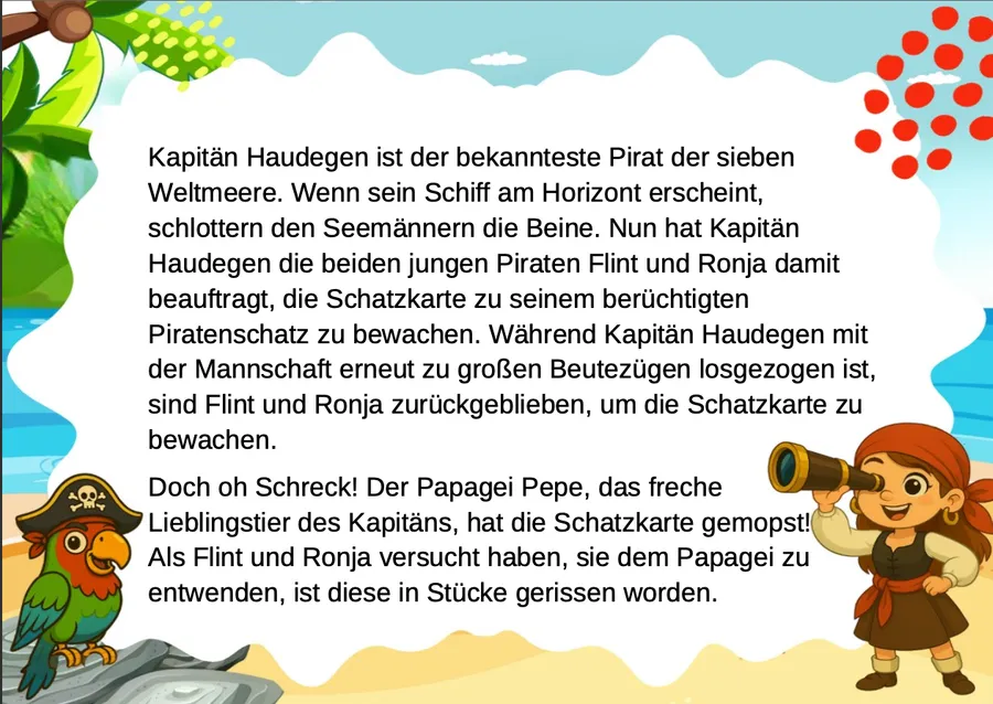 Schnitzeljagd Piraten – Einleitungskarte