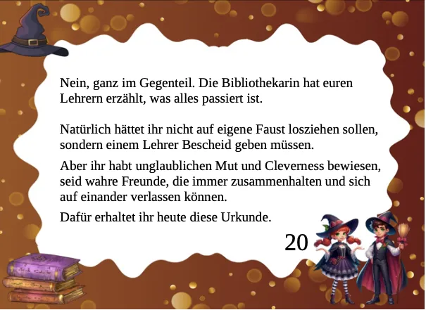 Schnitzeljagd Zauberschule – Abschlusskarte