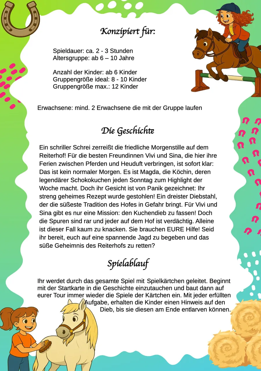Schnitzeljagd Reiterhof & Pferde – Spielkonzept & Ablauf