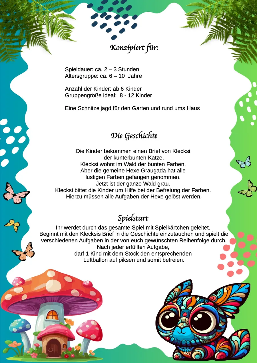 Schnitzeljagd Klecksi – Spielkonzept & Ablauf
