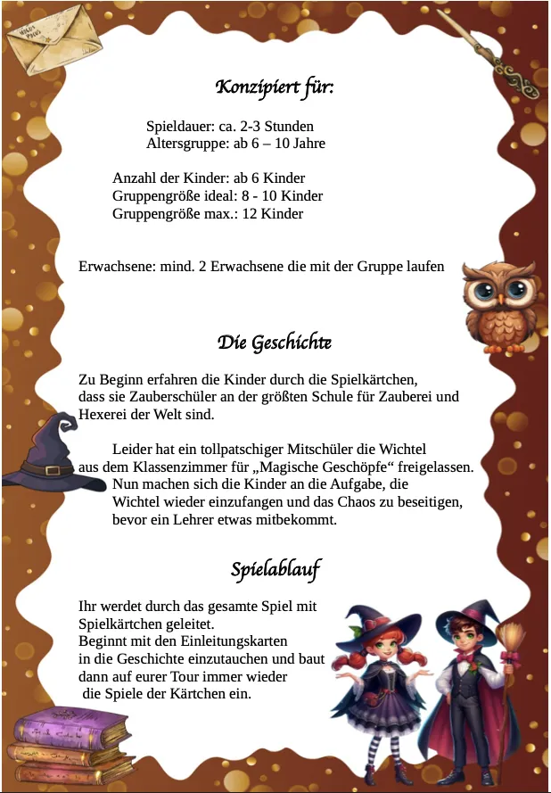 Schnitzeljagd Zauberschule – Spielkonzept & Ablauf