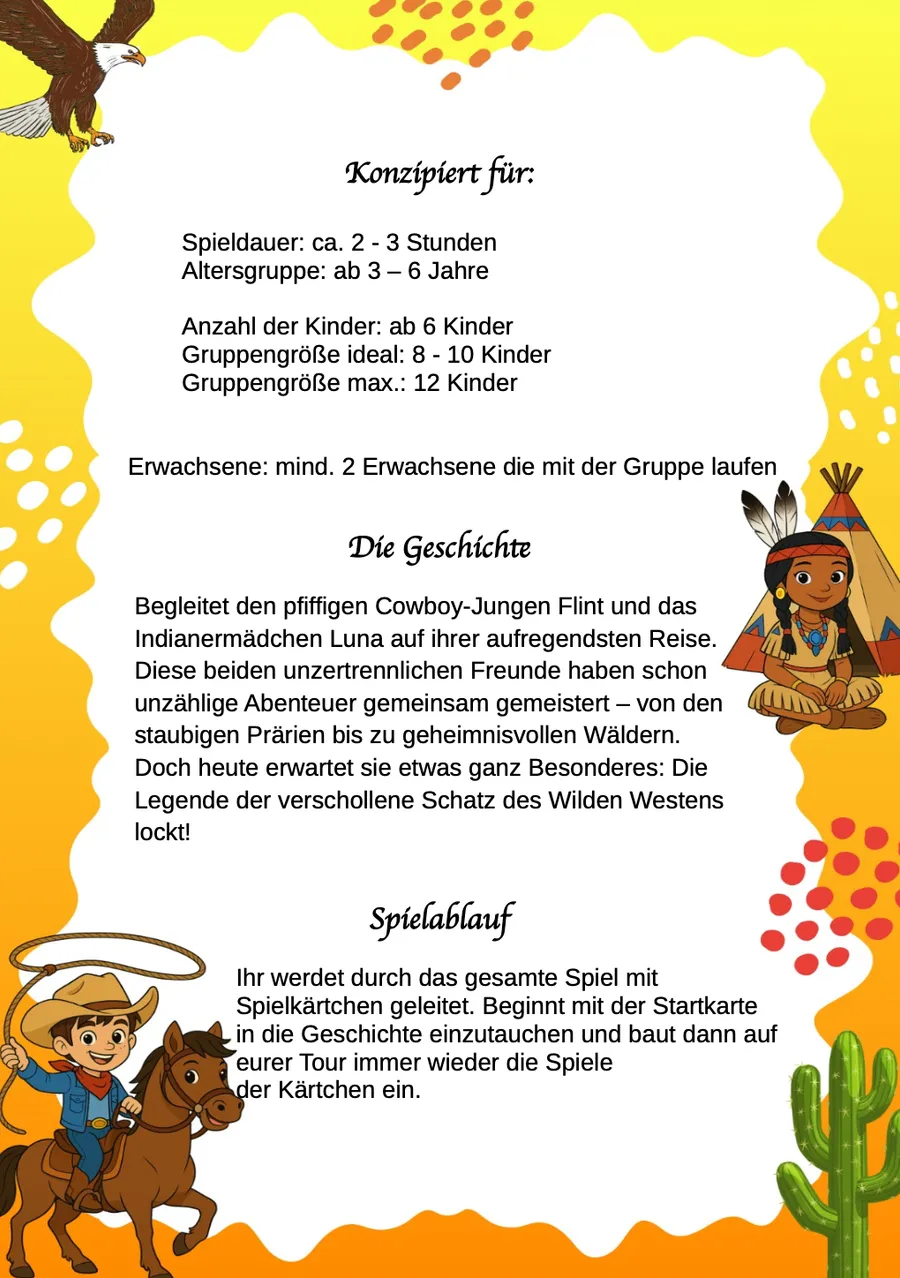 Schnitzeljagd Wilder Westen – Spielkonzept & Ablauf