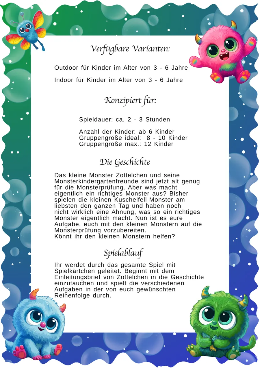 Schnitzeljagd Monster – Nur im Komplett-Set: Paket-Inhalt